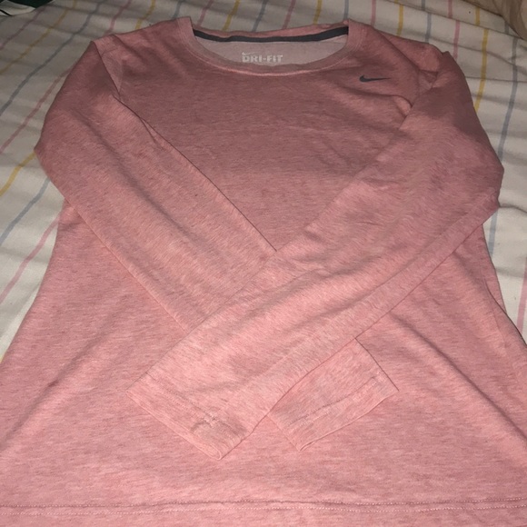 Light Pink Dry Fit Nike Long Sleeve - Picture 1 of 3